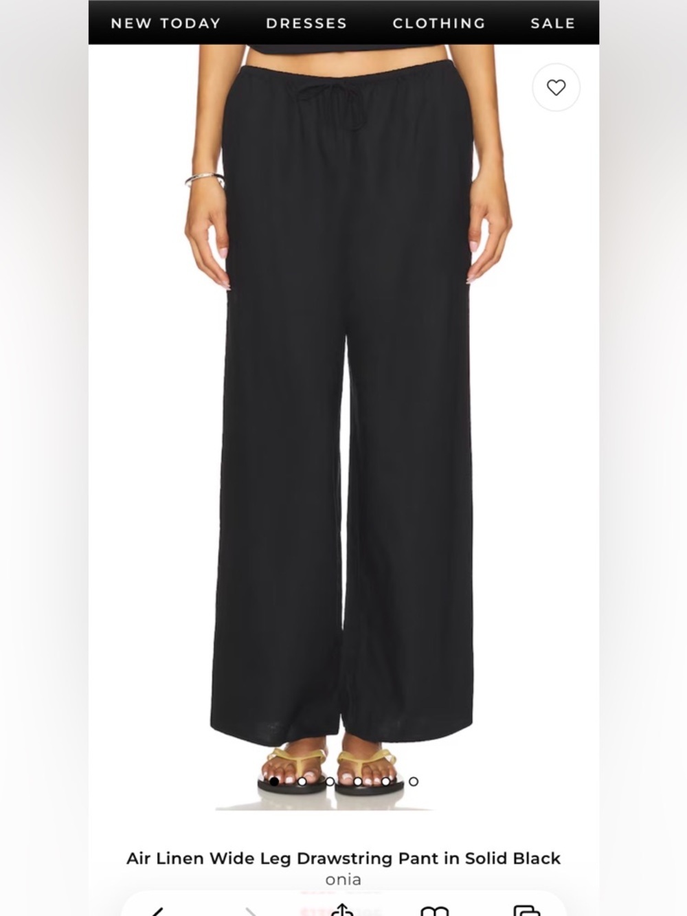 Onia Wide-Leg Pants in Off-White/Cream - Picture 5 of 5